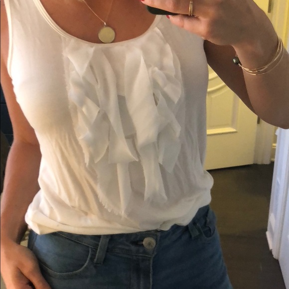 White Ruffle Tank - Picture 2 of 2